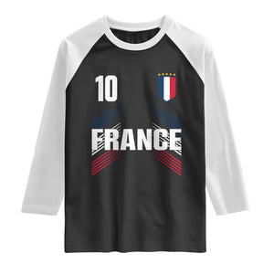 France Soccer Sports Graphic Number 10 Jersey Style Raglan Shirt Proud French Football Fans Game Day Pride TS02 Black White Print Your Wear