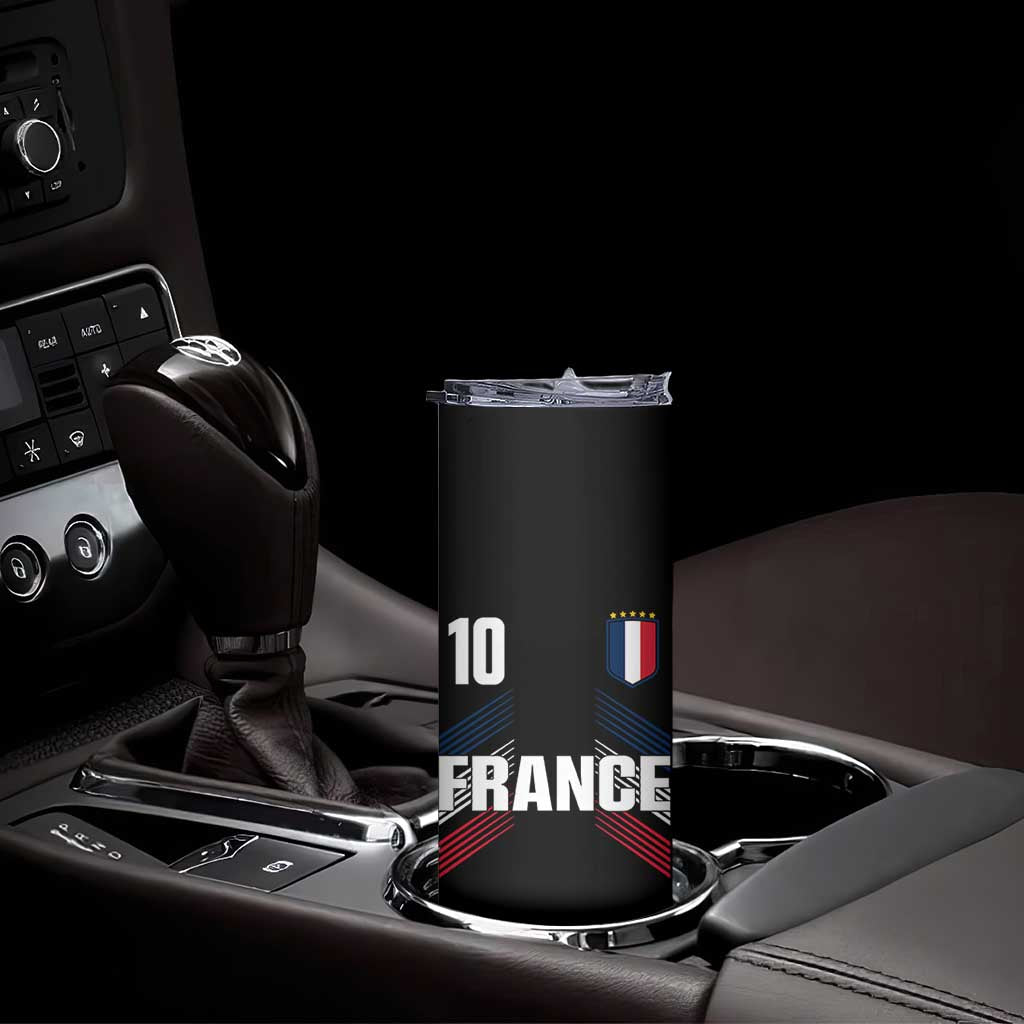 France Soccer Sports Graphic Number 10 Jersey Style Skinny Tumbler Proud French Football Fans Game Day Pride TS02 Print Your Wear