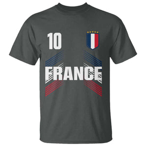 France Soccer Sports Graphic Number 10 Jersey Style T Shirt Proud French Football Fans Game Day Pride TS02 Dark Heather Print Your Wear