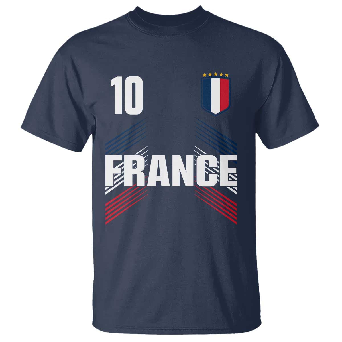 France Soccer Sports Graphic Number 10 Jersey Style T Shirt Proud French Football Fans Game Day Pride TS02 Navy Print Your Wear