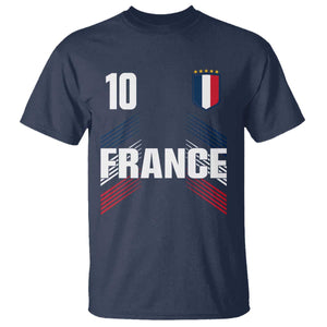 France Soccer Sports Graphic Number 10 Jersey Style T Shirt Proud French Football Fans Game Day Pride TS02 Navy Print Your Wear