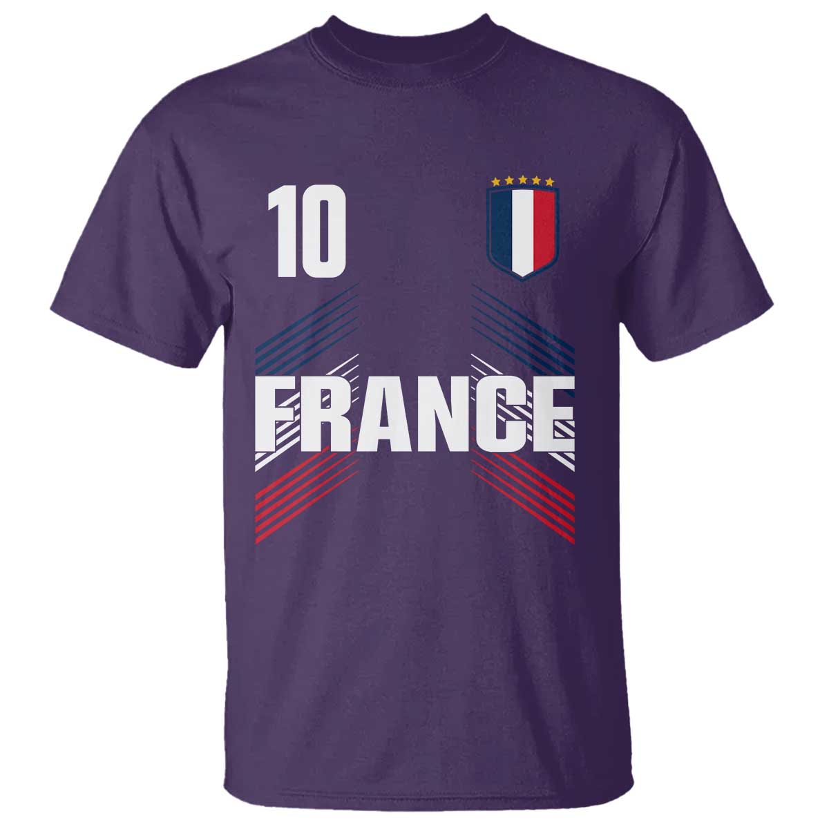 France Soccer Sports Graphic Number 10 Jersey Style T Shirt Proud French Football Fans Game Day Pride TS02 Purple Print Your Wear