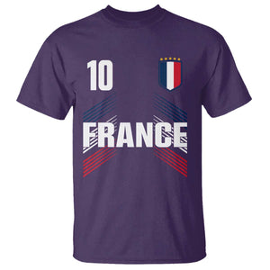 France Soccer Sports Graphic Number 10 Jersey Style T Shirt Proud French Football Fans Game Day Pride TS02 Purple Print Your Wear
