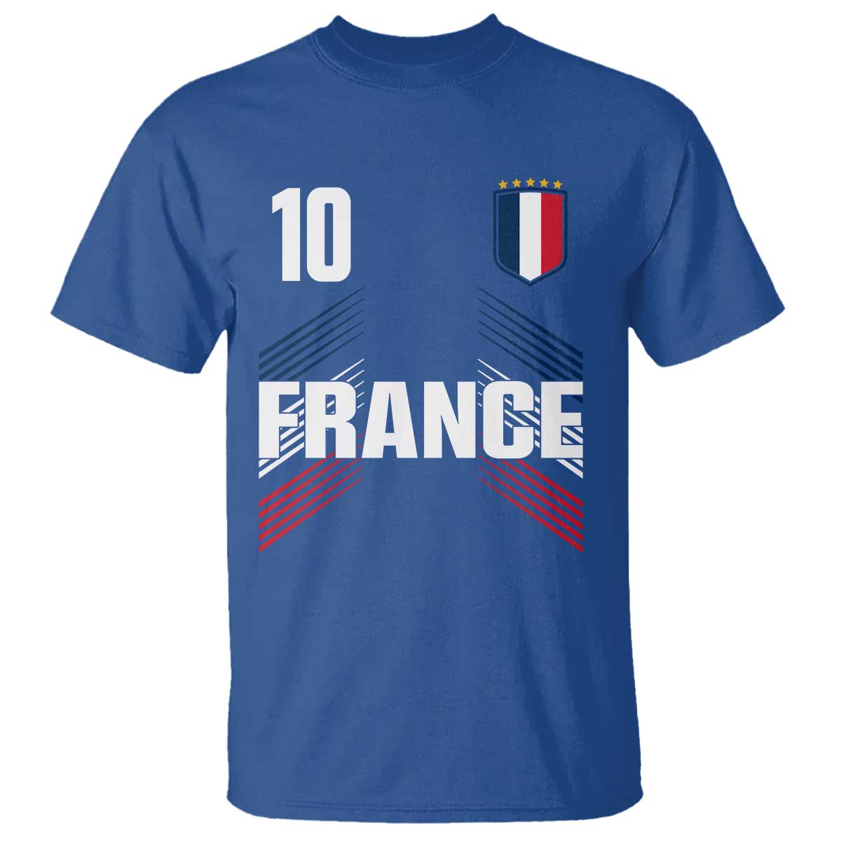 France Soccer Sports Graphic Number 10 Jersey Style T Shirt Proud French Football Fans Game Day Pride TS02 Royal Blue Print Your Wear