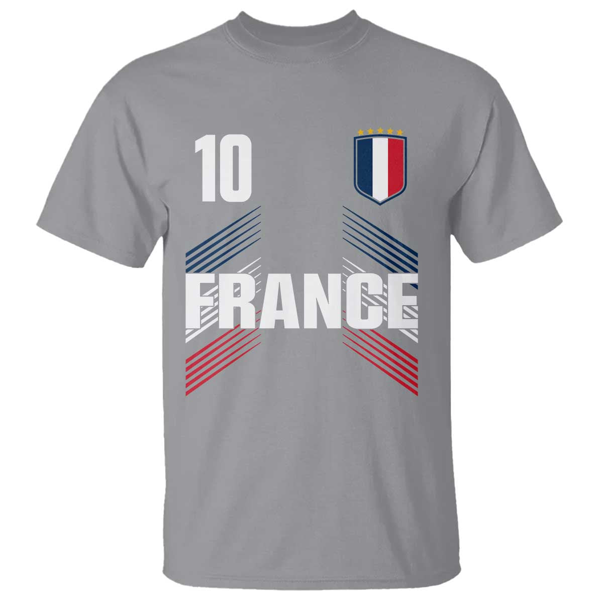 France Soccer Sports Graphic Number 10 Jersey Style T Shirt Proud French Football Fans Game Day Pride TS02 Sport Gray Print Your Wear