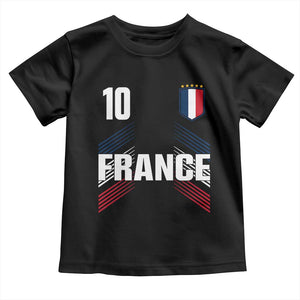 France Soccer Sports Graphic Number 10 Jersey Style Toddler T Shirt Proud French Football Fans Game Day Pride TS02 Black Print Your Wear