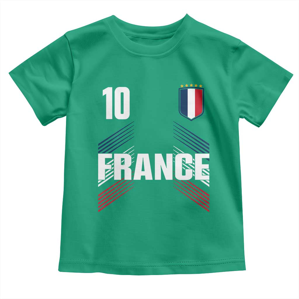 France Soccer Sports Graphic Number 10 Jersey Style Toddler T Shirt Proud French Football Fans Game Day Pride TS02 Irish Green Print Your Wear