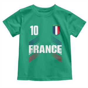 France Soccer Sports Graphic Number 10 Jersey Style Toddler T Shirt Proud French Football Fans Game Day Pride TS02 Irish Green Print Your Wear
