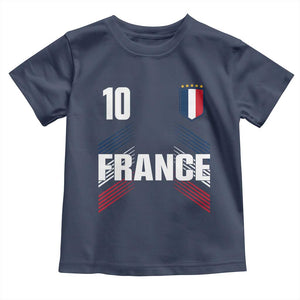 France Soccer Sports Graphic Number 10 Jersey Style Toddler T Shirt Proud French Football Fans Game Day Pride TS02 Navy Print Your Wear