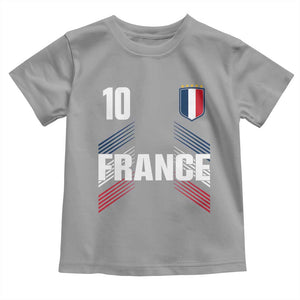 France Soccer Sports Graphic Number 10 Jersey Style Toddler T Shirt Proud French Football Fans Game Day Pride TS02 Sport Gray Print Your Wear