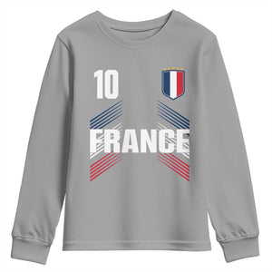 France Soccer Sports Graphic Number 10 Jersey Style Youth Sweatshirt Proud French Football Fans Game Day Pride TS02 Sport Gray Print Your Wear