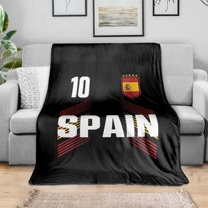 Spain Soccer Sports Graphic Number 10 Jersey Style Throw Blanket Proud Spanish Football Fans Game Day Pride TS02 Print Your Wear