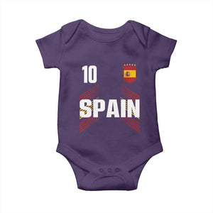 Spain Soccer Sports Graphic Number 10 Jersey Style Baby Onesie Proud Spanish Football Fans Game Day Pride TS02 Purple Print Your Wear