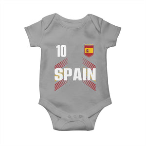 Spain Soccer Sports Graphic Number 10 Jersey Style Baby Onesie Proud Spanish Football Fans Game Day Pride TS02 Sport Gray Print Your Wear