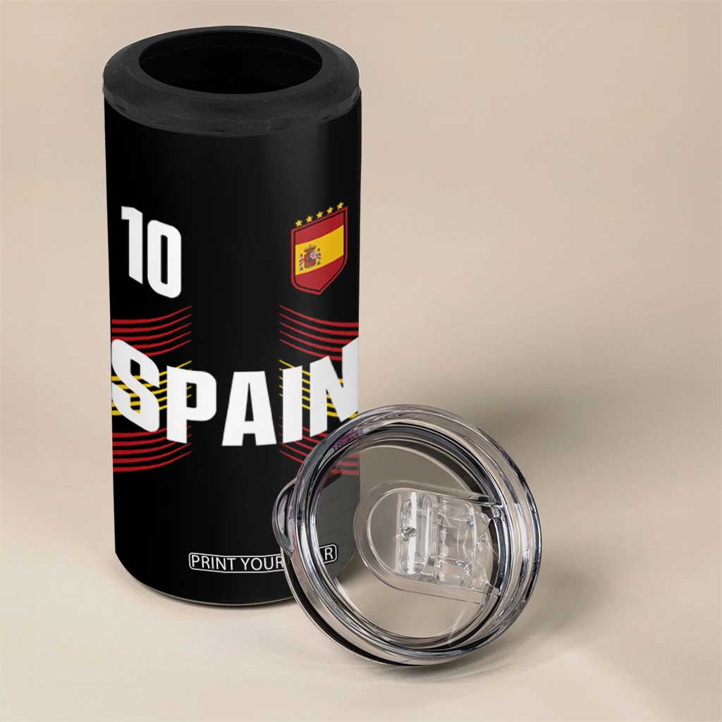 Spain Soccer Sports Graphic Number 10 Jersey Style 4 in 1 Can Cooler Tumbler Proud Spanish Football Fans Game Day Pride TS02 Print Your Wear