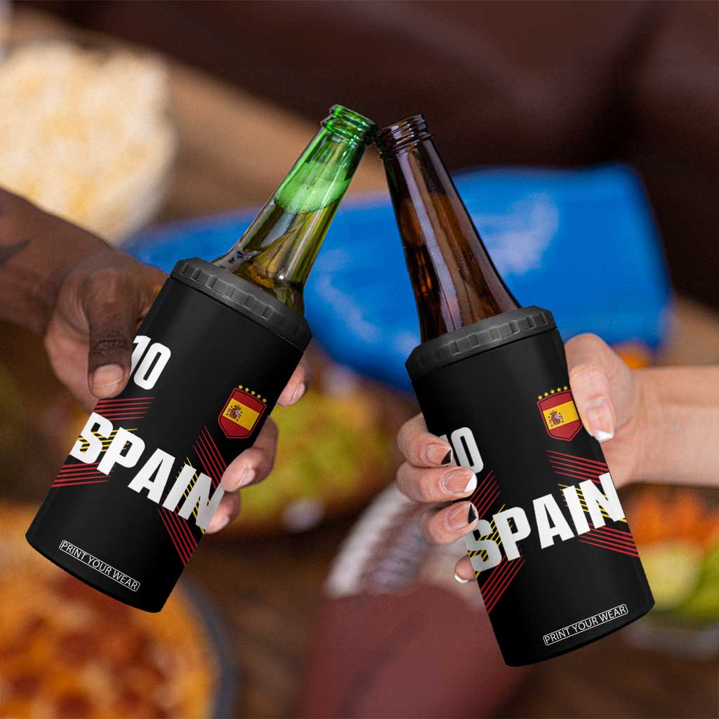 Spain Soccer Sports Graphic Number 10 Jersey Style 4 in 1 Can Cooler Tumbler Proud Spanish Football Fans Game Day Pride TS02 Print Your Wear