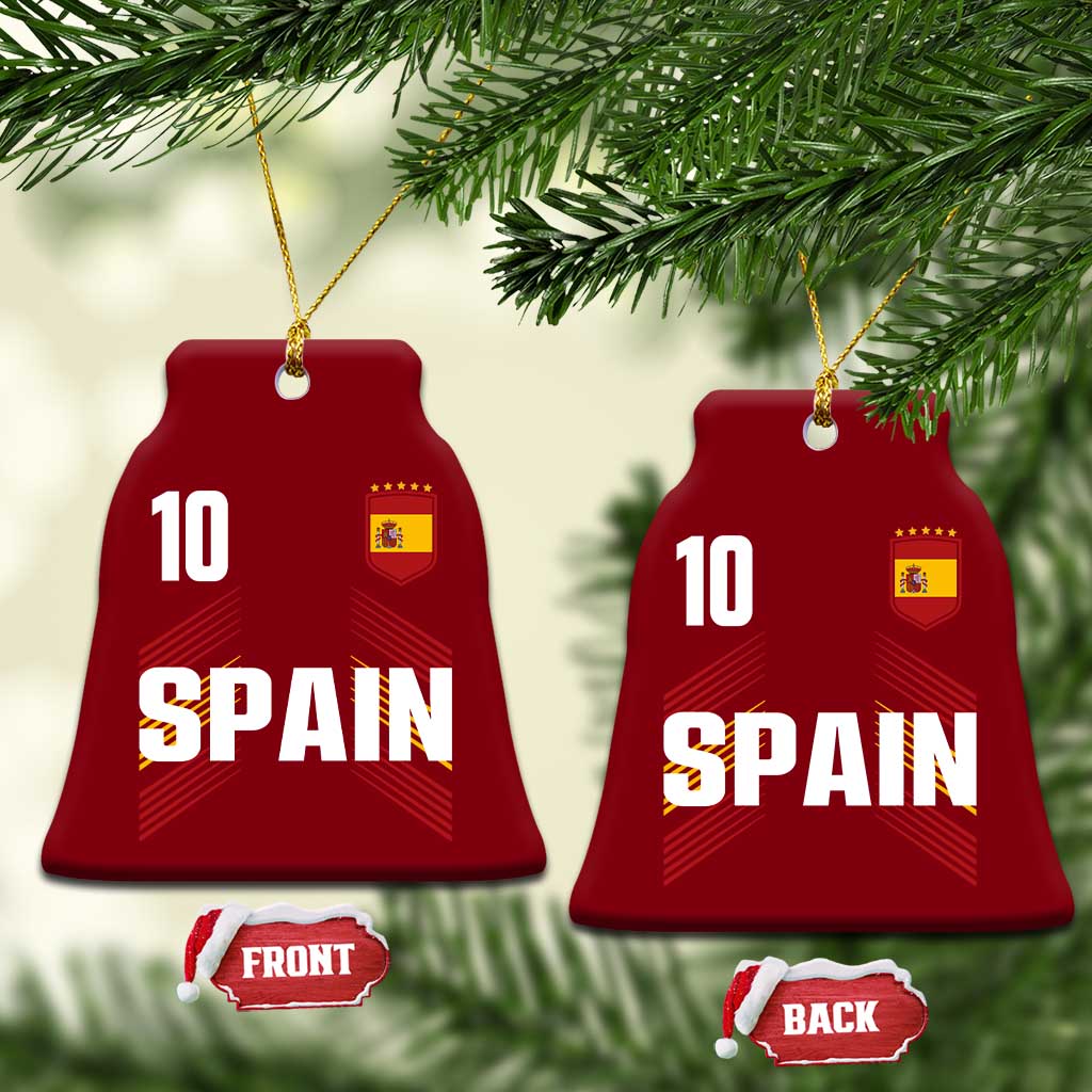 Spain Soccer Sports Graphic Number 10 Jersey Style Ceramic Ornament Proud Spanish Football Fans Game Day Pride TS02 Print Your Wear