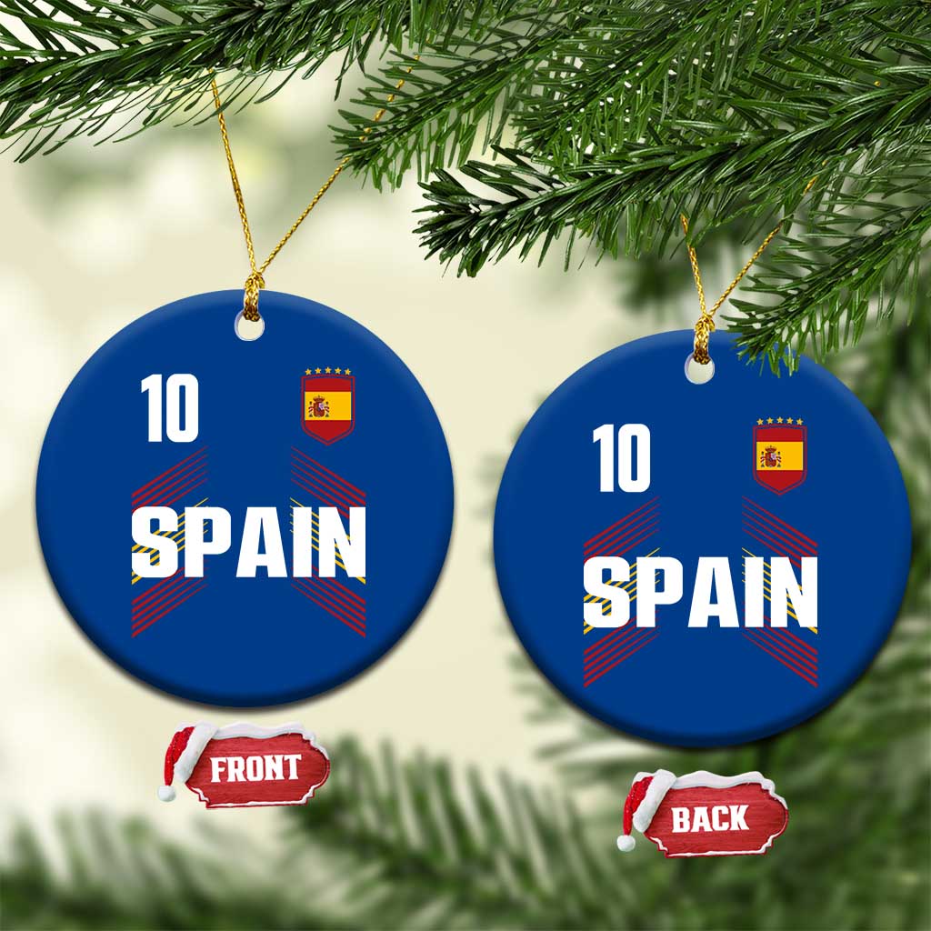 Spain Soccer Sports Graphic Number 10 Jersey Style Ceramic Ornament Proud Spanish Football Fans Game Day Pride TS02 1pc Blue Print Your Wear