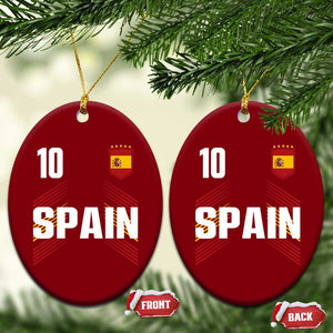 Spain Soccer Sports Graphic Number 10 Jersey Style Ceramic Ornament Proud Spanish Football Fans Game Day Pride TS02 Print Your Wear