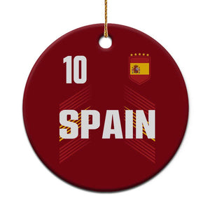 Spain Soccer Sports Graphic Number 10 Jersey Style Ceramic Ornament Proud Spanish Football Fans Game Day Pride TS02 1pc Red Print Your Wear