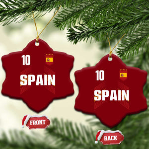 Spain Soccer Sports Graphic Number 10 Jersey Style Ceramic Ornament Proud Spanish Football Fans Game Day Pride TS02 Print Your Wear