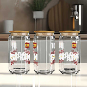 Spain Soccer Sports Graphic Number 10 Jersey Style Glass Can Proud Spanish Football Fans Game Day Pride TS02 Print Your Wear