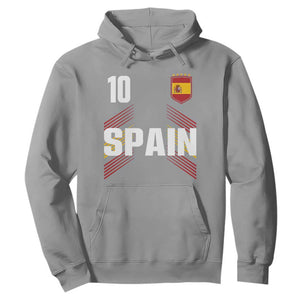 Spain Soccer Sports Graphic Number 10 Jersey Style Hoodie Proud Spanish Football Fans Game Day Pride TS02 Sport Gray Print Your Wear