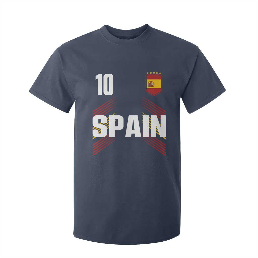 Spain Soccer Sports Graphic Number 10 Jersey Style T Shirt For Kid Proud Spanish Football Fans Game Day Pride TS02 Navy Print Your Wear