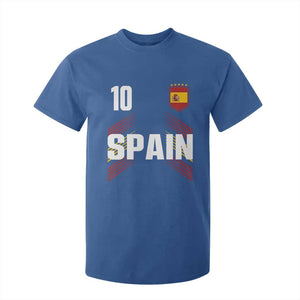 Spain Soccer Sports Graphic Number 10 Jersey Style T Shirt For Kid Proud Spanish Football Fans Game Day Pride TS02 Royal Blue Print Your Wear