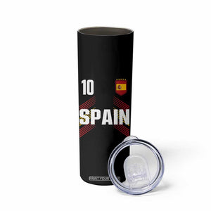 Spain Soccer Sports Graphic Number 10 Jersey Style Skinny Tumbler Proud Spanish Football Fans Game Day Pride TS02 Print Your Wear