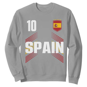 Spain Soccer Sports Graphic Number 10 Jersey Style Sweatshirt Proud Spanish Football Fans Game Day Pride TS02 Sport Gray Print Your Wear
