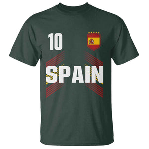 Spain Soccer Sports Graphic Number 10 Jersey Style T Shirt Proud Spanish Football Fans Game Day Pride TS02 Dark Forest Green Print Your Wear