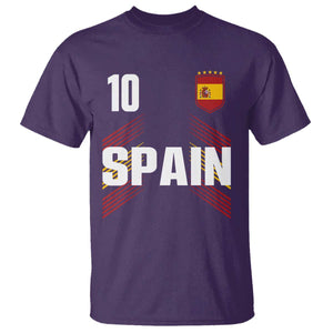 Spain Soccer Sports Graphic Number 10 Jersey Style T Shirt Proud Spanish Football Fans Game Day Pride TS02 Purple Print Your Wear