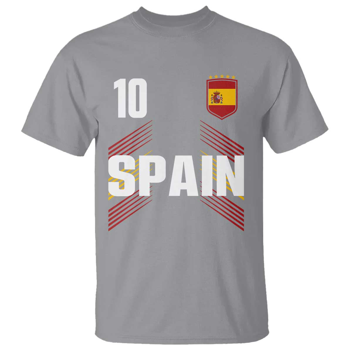 Spain Soccer Sports Graphic Number 10 Jersey Style T Shirt Proud Spanish Football Fans Game Day Pride TS02 Sport Gray Print Your Wear