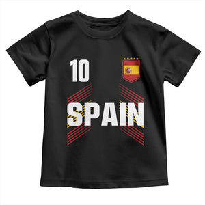 Spain Soccer Sports Graphic Number 10 Jersey Style Toddler T Shirt Proud Spanish Football Fans Game Day Pride TS02 Black Print Your Wear