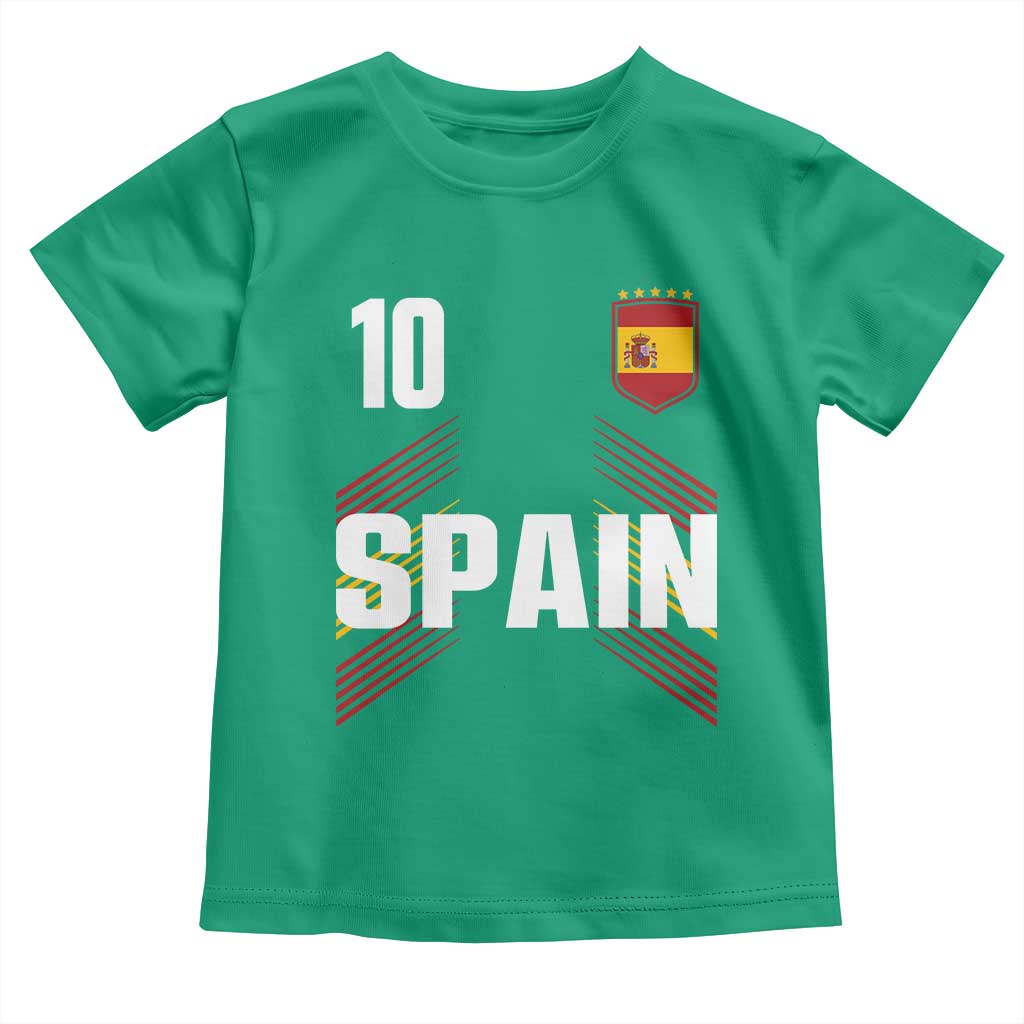 Spain Soccer Sports Graphic Number 10 Jersey Style Toddler T Shirt Proud Spanish Football Fans Game Day Pride TS02 Irish Green Print Your Wear