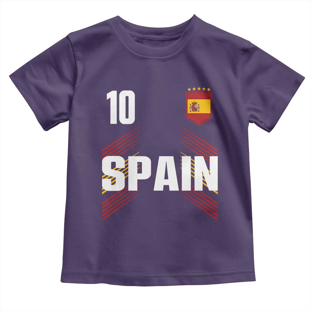 Spain Soccer Sports Graphic Number 10 Jersey Style Toddler T Shirt Proud Spanish Football Fans Game Day Pride TS02 Purple Print Your Wear