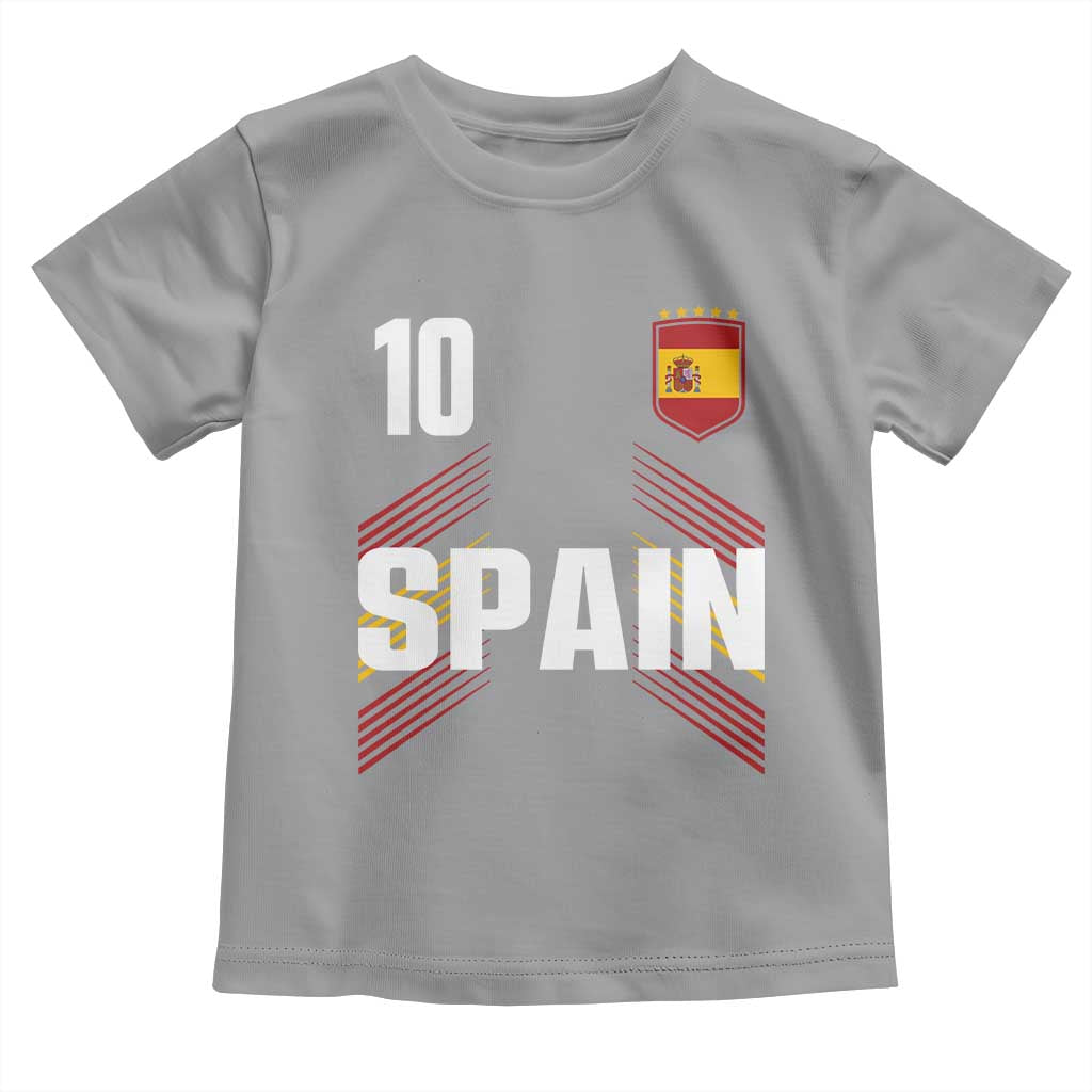 Spain Soccer Sports Graphic Number 10 Jersey Style Toddler T Shirt Proud Spanish Football Fans Game Day Pride TS02 Sport Gray Print Your Wear