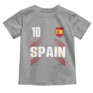 Spain Soccer Sports Graphic Number 10 Jersey Style Toddler T Shirt Proud Spanish Football Fans Game Day Pride TS02 Sport Gray Print Your Wear