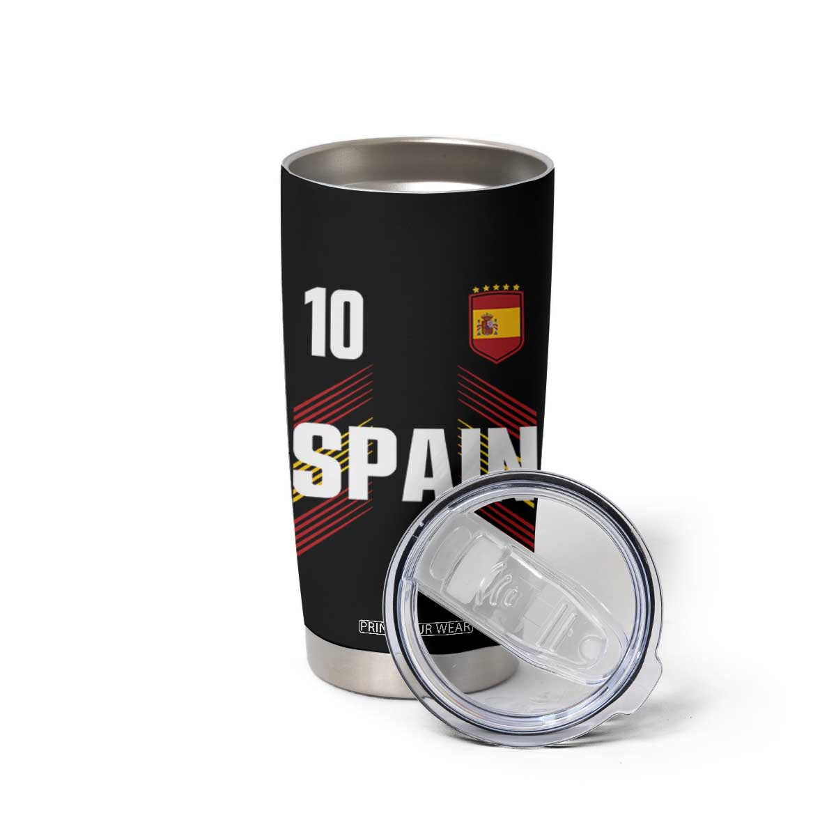 Spain Soccer Sports Graphic Number 10 Jersey Style Tumbler Cup Proud Spanish Football Fans Game Day Pride TS02 Print Your Wear