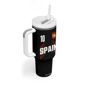 Spain Soccer Sports Graphic Number 10 Jersey Style Tumbler With Handle Proud Spanish Football Fans Game Day Pride TS02 Print Your Wear