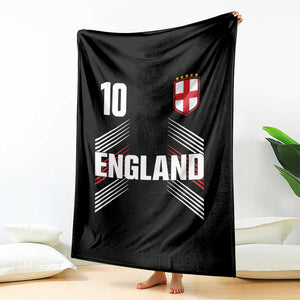 England Soccer Sports Graphic Number 10 Jersey Style Throw Blanket Proud St George Cross Football Fans Game Day Pride TS02 Print Your Wear