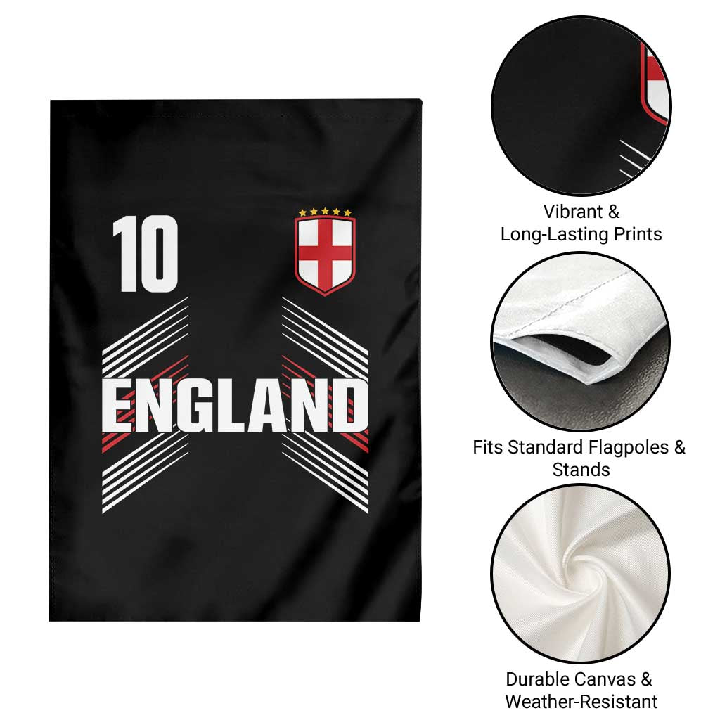 England Soccer Sports Graphic Number 10 Jersey Style Garden Flag Proud St George Cross Football Fans Game Day Pride TS02 Print Your Wear