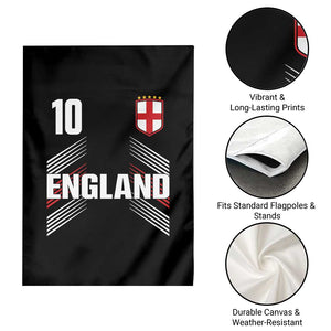 England Soccer Sports Graphic Number 10 Jersey Style Garden Flag Proud St George Cross Football Fans Game Day Pride TS02 Print Your Wear