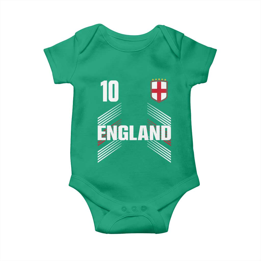 England Soccer Sports Graphic Number 10 Jersey Style Baby Onesie Proud St George Cross Football Fans Game Day Pride TS02 Irish Green Print Your Wear