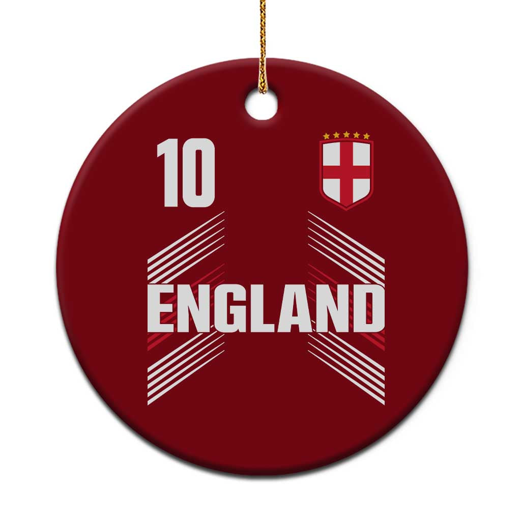 England Soccer Sports Graphic Number 10 Jersey Style Ceramic Ornament Proud St George Cross Football Fans Game Day Pride TS02 1pc Red Print Your Wear