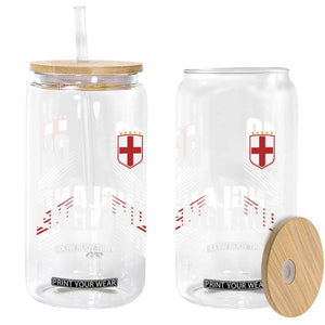 England Soccer Sports Graphic Number 10 Jersey Style Glass Can Proud St George Cross Football Fans Game Day Pride TS02 Print Your Wear
