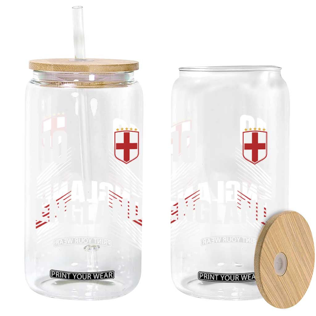 England Soccer Sports Graphic Number 10 Jersey Style Glass Can Proud St George Cross Football Fans Game Day Pride TS02 Print Your Wear