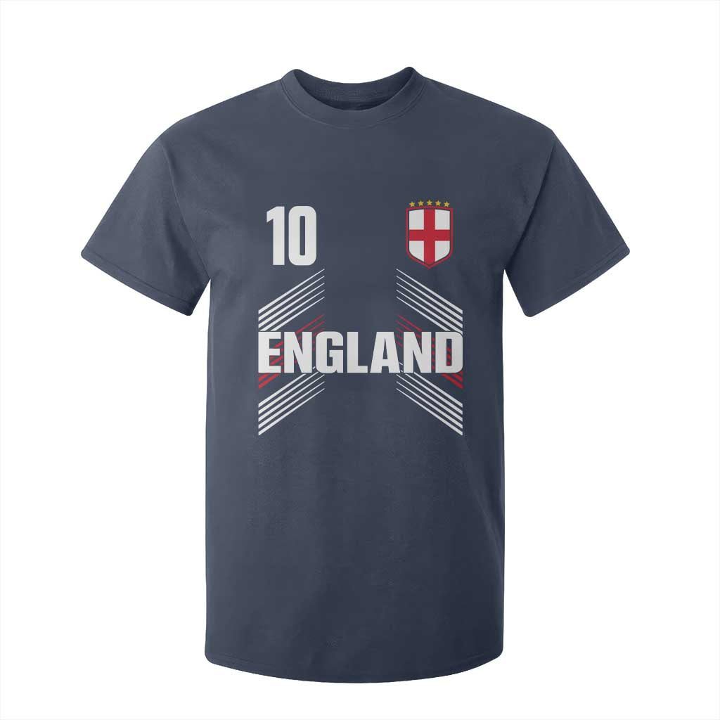 England Soccer Sports Graphic Number 10 Jersey Style T Shirt For Kid Proud St George Cross Football Fans Game Day Pride TS02 Navy Print Your Wear
