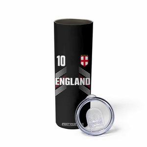 England Soccer Sports Graphic Number 10 Jersey Style Skinny Tumbler Proud St George Cross Football Fans Game Day Pride TS02 Print Your Wear
